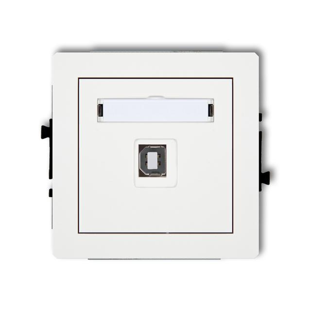 DECO Mechanizm gniazda pojedynczego USB A-B 2.0 biały mat
