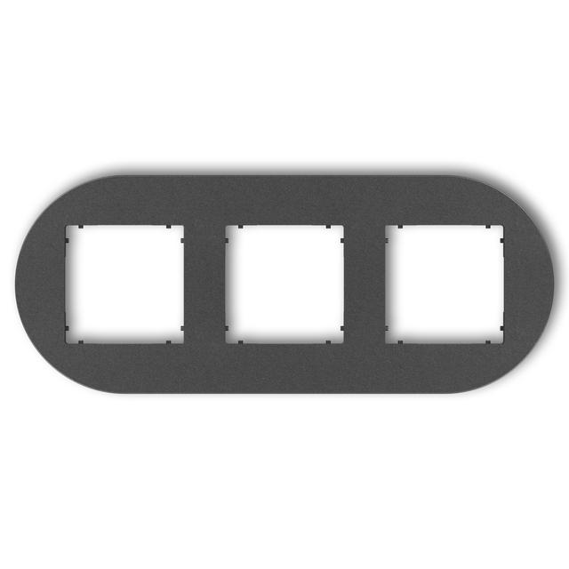 MINI Ramka uniwersalna potrójna okrągła z tworzywa grafitowy