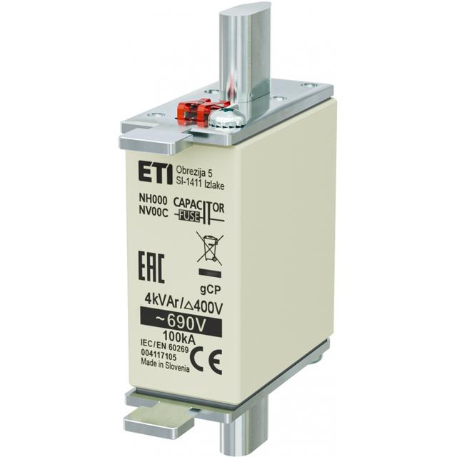 Wkładka topikowa NH kondensatorowa NH000 WT-00C gCP 4kVAr/690V 004117105 ETI
