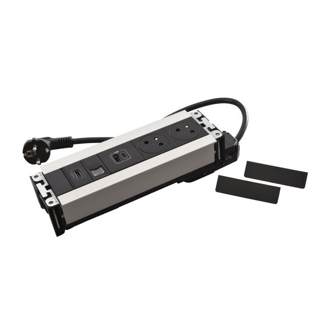 INCARA: MULTILINK - 2X2P+Z / USB A+C / RJ45 / HDMI - 2,0 M-METAL, Legrand