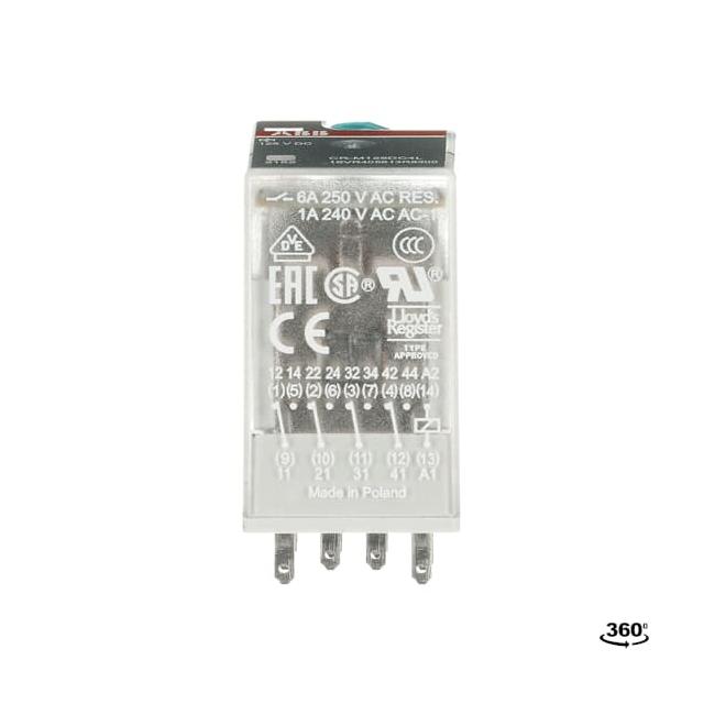 PRZEKAŹNIK CR-M125DC4L, A1-A2=125V DC, 4 STYKI C/O 250V/6A, LED 1SVR405613R8300 ABB