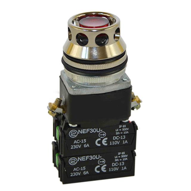 Przycisk NEF30-UKLD2XY 24V-230V czerwony
