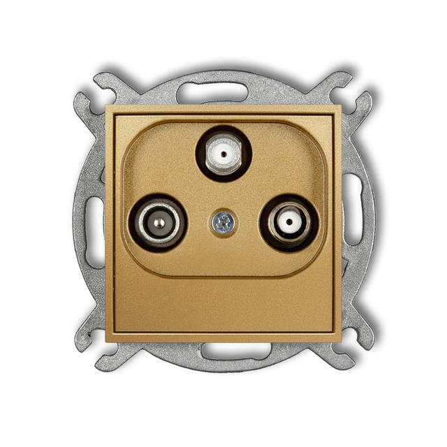 ICON Mechanizm gniazda abonenckiego 2 wyjścia SAT + TV złoty