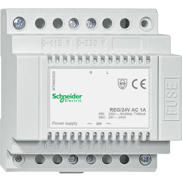 Schneider Electric KNX zasilacz REG 24 V AC 1 A jasnoszary