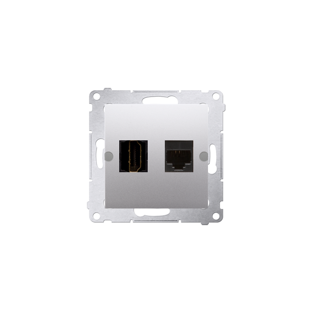 Simon 54 Gniazdo HDMI + RJ45 kat.6. srebrny mat DGHRJ45.01/43 KONTAKT