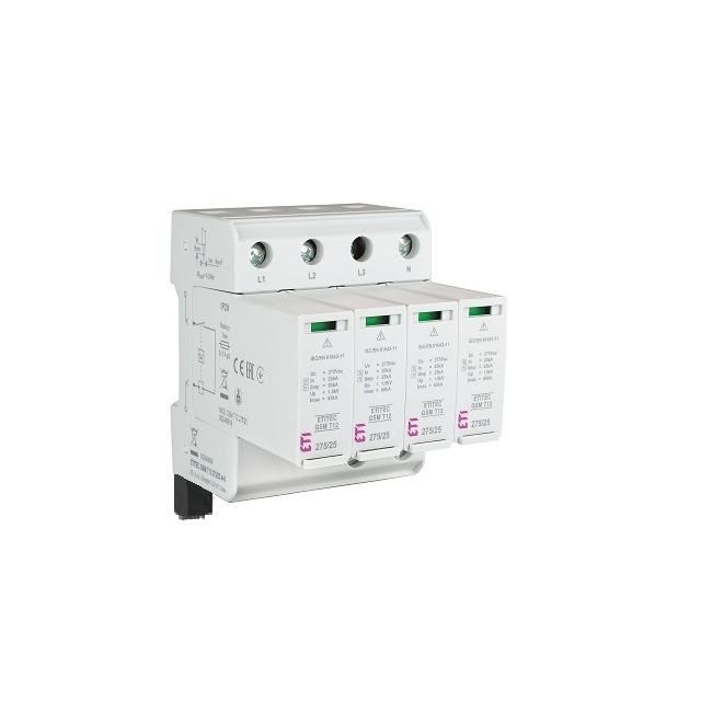 Ogranicznik przepięć T1+T2 (B+C) - iskiernik TEC GSM T12 275/25 3+1 RC 002440611 ETI