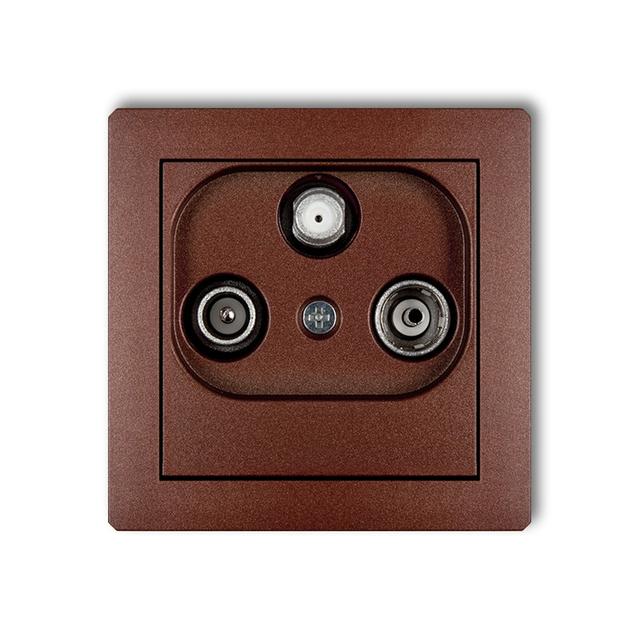 DECO Mechanizm gniazda abonenckiego RTV-SAT końcowego multimedialnego (Internet) brązowy metalik