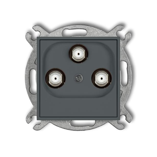 MINI Mechanizm gniazda multimedialnego 3F DATA (UPC) grafitowy mat