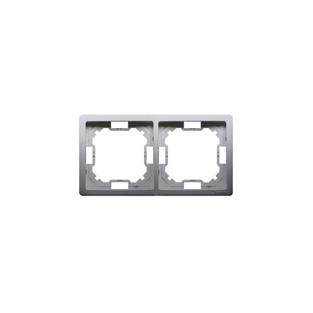 Simon Basic Standard Ramka 2-krotna – uniwersalna poziom i pion stal inox BMR2/21 KONTAKT