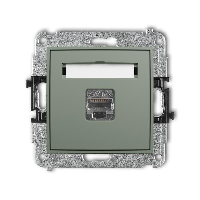 ICON Mechanizm gniazda komputerowego pojedynczego 1xRJ45, kat. 6, ekranowany,  8-stykowy szałwiowy