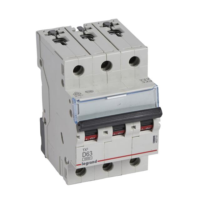Wyłącznik Nadprądowy 3P D63A 6kA AC S303 TX3 403761 LEGRAND