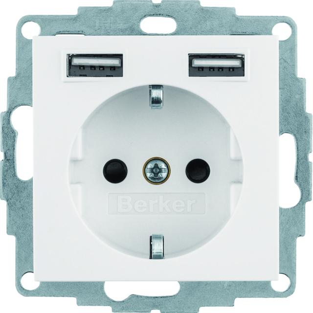 "Q.x Gniazdo SCHUKO z gniazdem ładowania USB 2,4 A