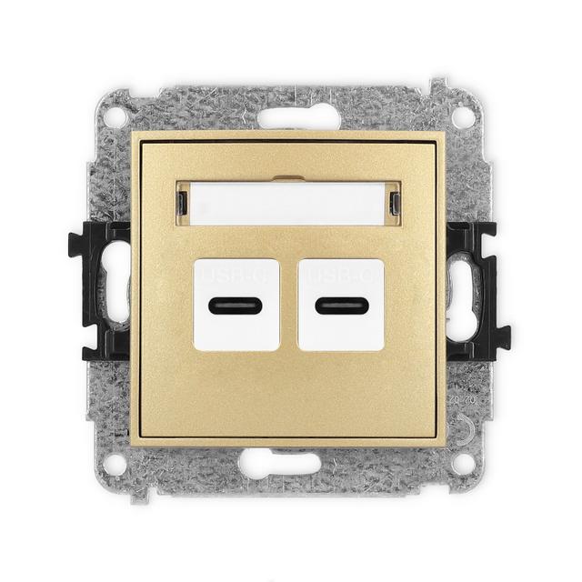 ICON Mechanizm ładowarki USB podwójnej 2xUSB C, 20W max. złoty