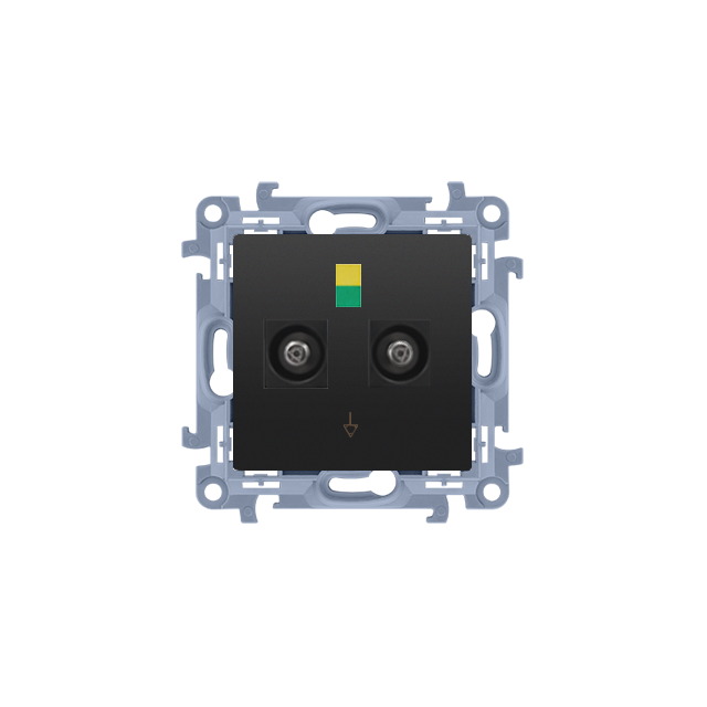 Simon 10 Gniazdo ekwipotencjalne podwójne czarny