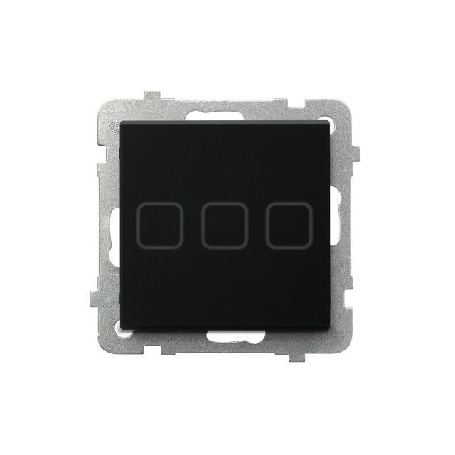 SONATA TOUCH Łącznik dotykowy potrójny z podświetleniem CZARNE SZKŁO SZRON