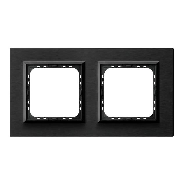 SONATA Ramka podwójna - kolor szczotkowany antracyt