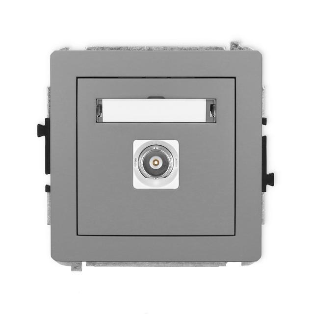 DECO Mechanizm gniazda pojedynczego BNC szary mat