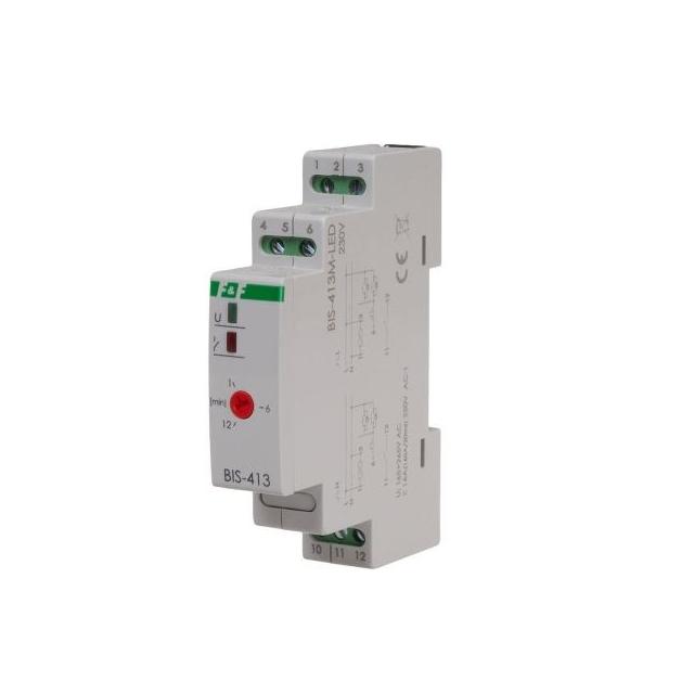 Przekaźnik bistabilny z wyłącznikiem czasowym z pamięcią na szynę DIN 160A/20ms BIS-413M-LED F&F