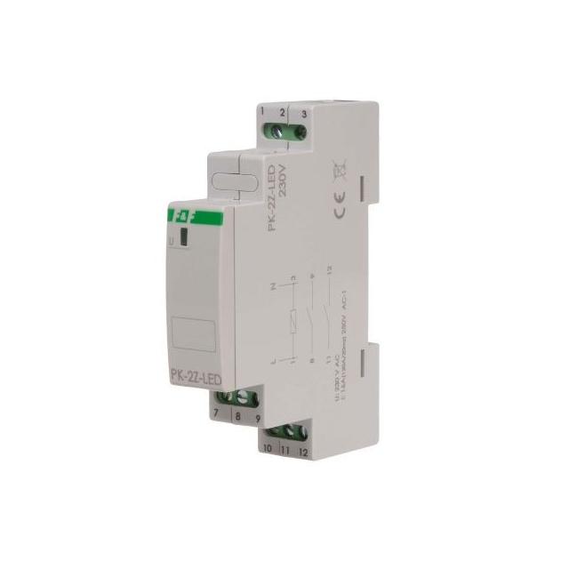 Przekaźnik elektromagnetyczny PK-1P 230 V styk2 x Z 16 A Inrush 120A/20ms PK-2Z-LED-230V F&F