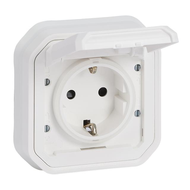 NOWE PLEXO - GN. SCHUKO 2P+Z ZACISKI ŚRUB PODTYNKOWE Z PAZURKAMI 16A-250V BIAŁE 069868L LEGRAND