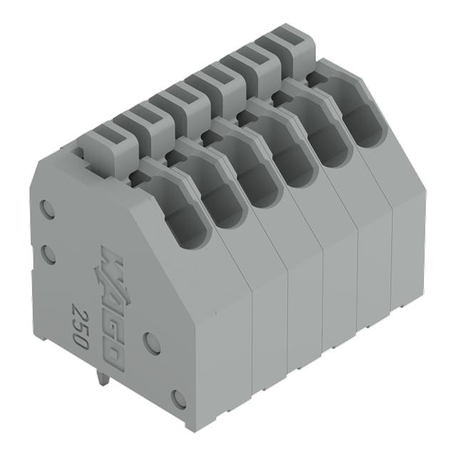 listwa zaciskowa do pł. drukowanych 6-bieg. szara raster 2,54 mm /70szt./ WAGO