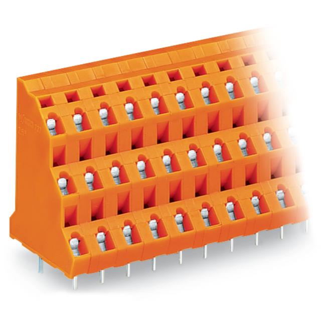 3-piętrowa listwa do pł. drukowanych 12-bieg. pomarańczowa raster 7,62 mm /8szt./ WAGO