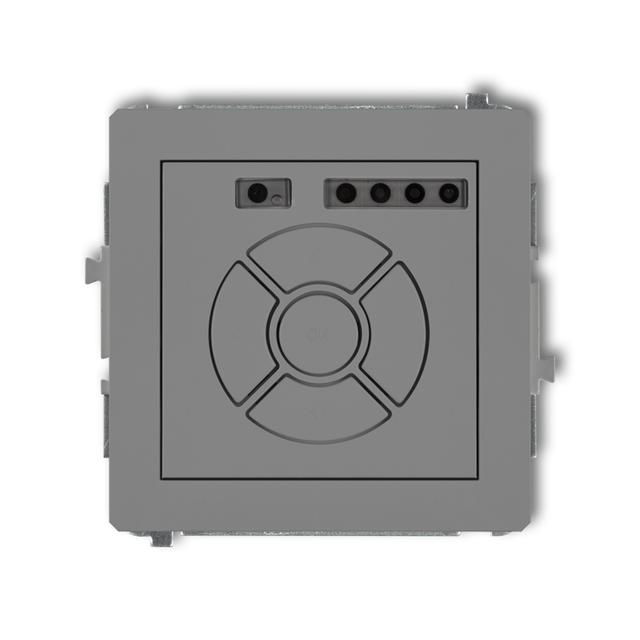 DECO Mechanizm elektronicznego sterownika roletowego (przycisk centralny/dodatkowy) szary mat