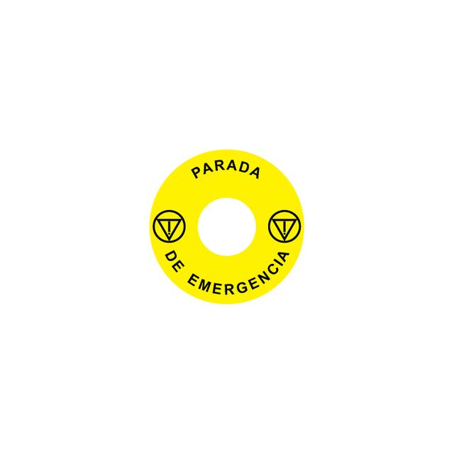 Ex9P1 H S6ES Naklejka wyłącznika awaryjnego do Ex9P1 H średnica 60mm samoprzylepna żółta ES 106798