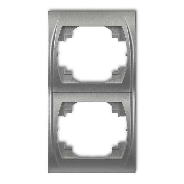 LOGO Ramka pionowa podwójna srebrny metalik