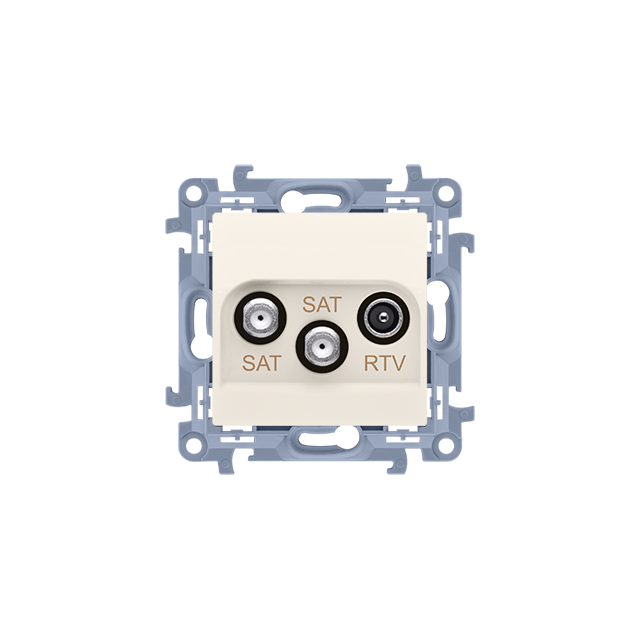 Simon 10 Gniazdo antenowe satelitarne podwójne SAT -SAT -RTV 1x wejście: 5 MHz-24 GHz krem