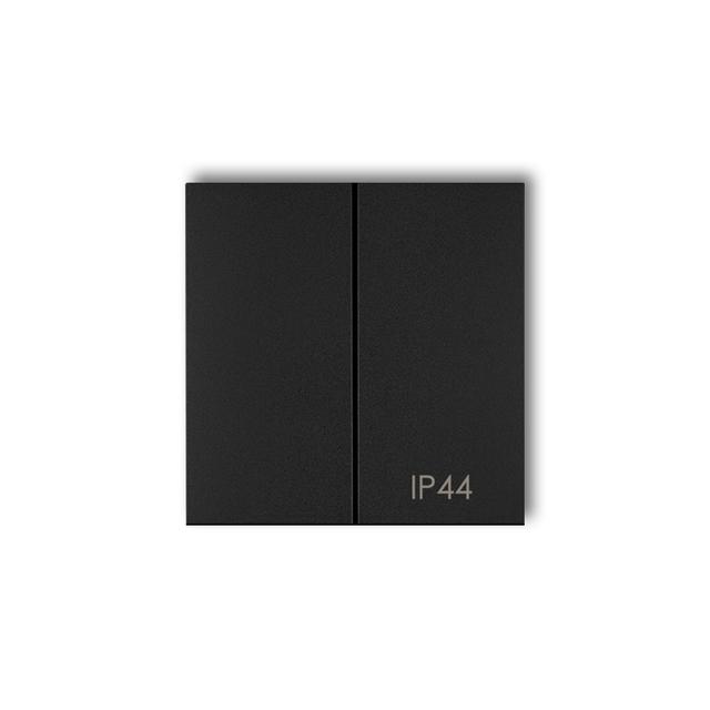 Klawisze podwójne do łączników IP44 ICON, MINI (komplet dwóch klawiszy), czarny mat 12MKLH-2 KARLIK