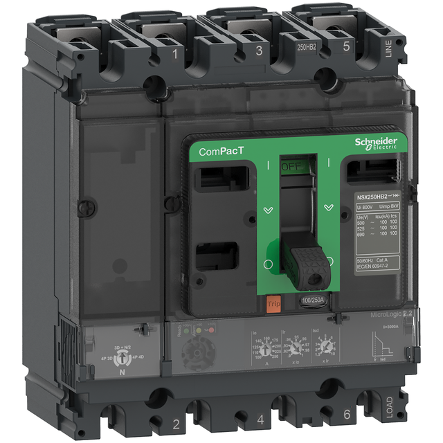 Wyłącznik mocy ComPacT NSX NSX250B Mic2.2 160A 4P 25kA C25B42D160 Schneider