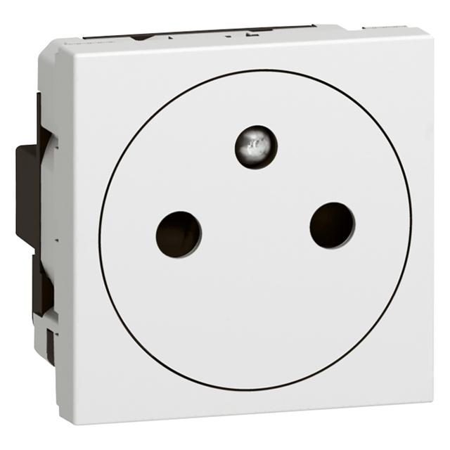 Mosaic Gn 2P+Z Płaskie Podłączenie Przez Zaciski Automatyczne-2 Mod Białe 16A-250V 077132 LEGRAND