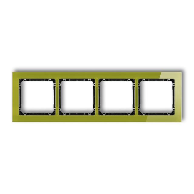 DECO Ramka uniwersalna poczwórna - efekt szkła (ramka zielona; spód czarny)