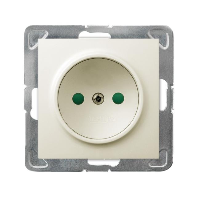 IMPRESJA Gniazdo pojedyncze z przesłonami torów prądowych - kolor ecru