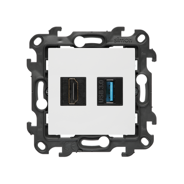 Simon 24 Gniazdo HDMI 2.1 + USB A 3.0 biały NGHDUSB3.01/11