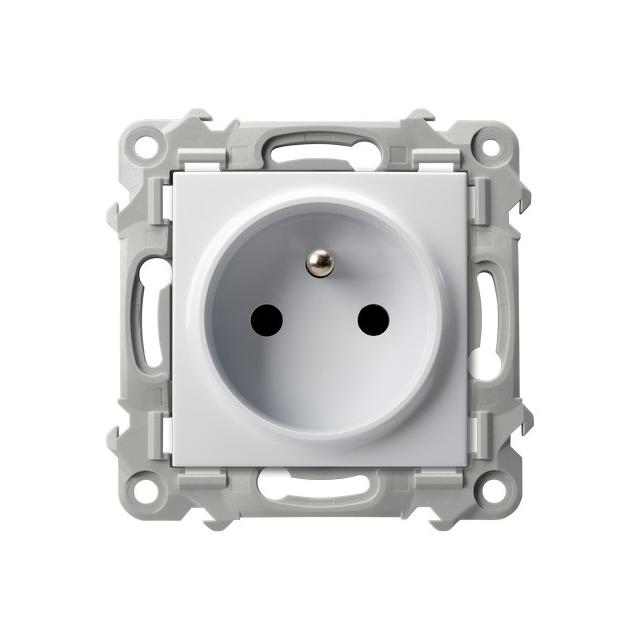 SZAFIR Gniazdo pojedyncze z uziemieniem - kolor biały