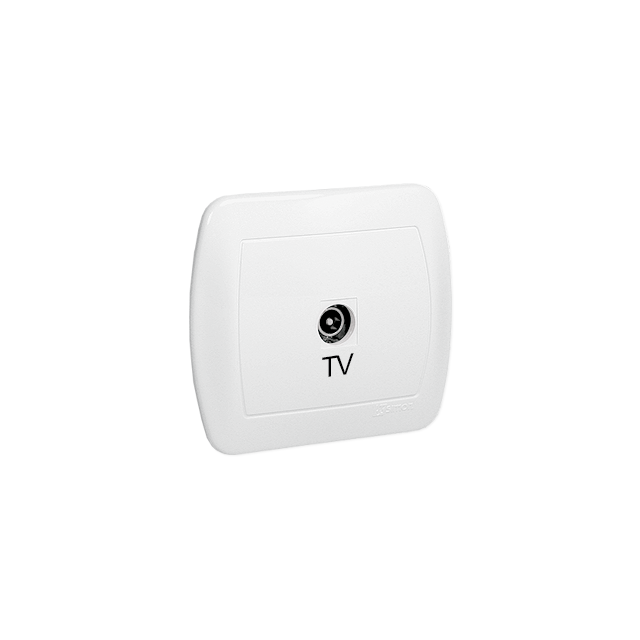 Simon Akord Gniazdo antenowe pojedyncze. Montaż na łapki lub wkręty biały