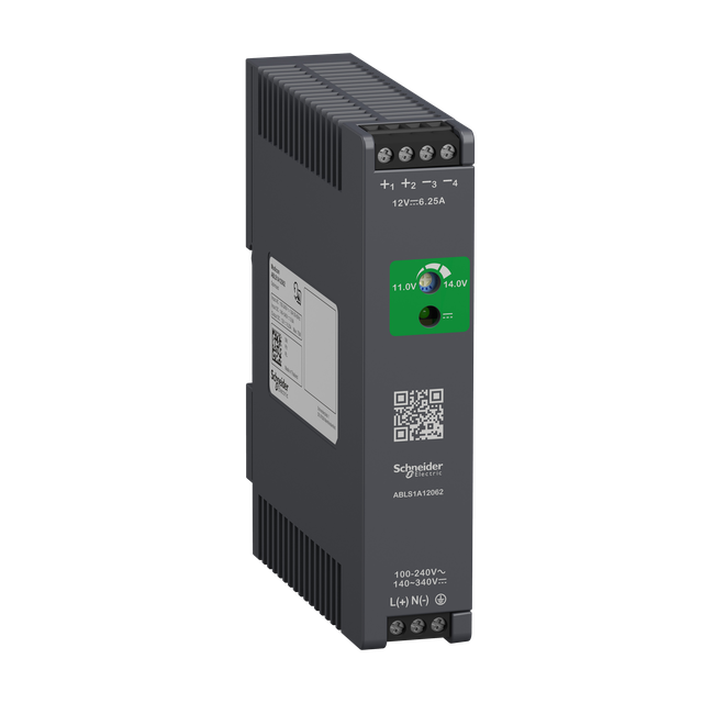 Phaseo regulowany zasilacz impulsowy 100-240 V AC 12V 6.2 A 1 fazowy Optimized ABLS1A12062 Schneider