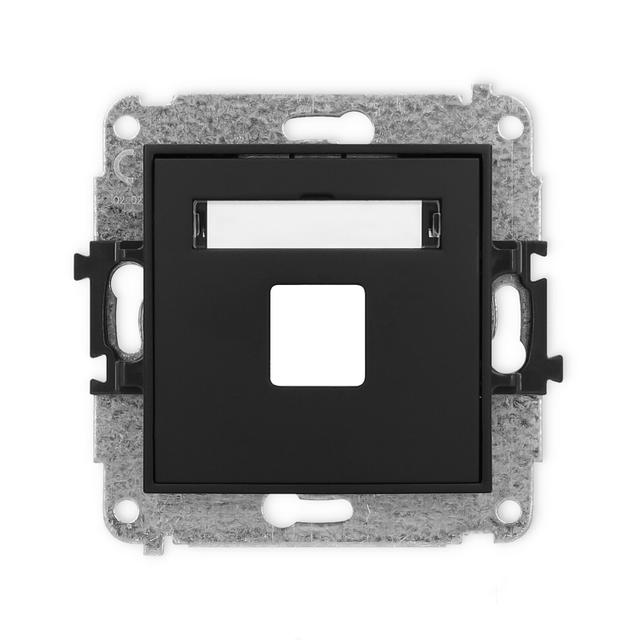 MINI Mechanizm gniazda multimedialnego pojedynczego bez modułu (standard Keystone) czarny mat