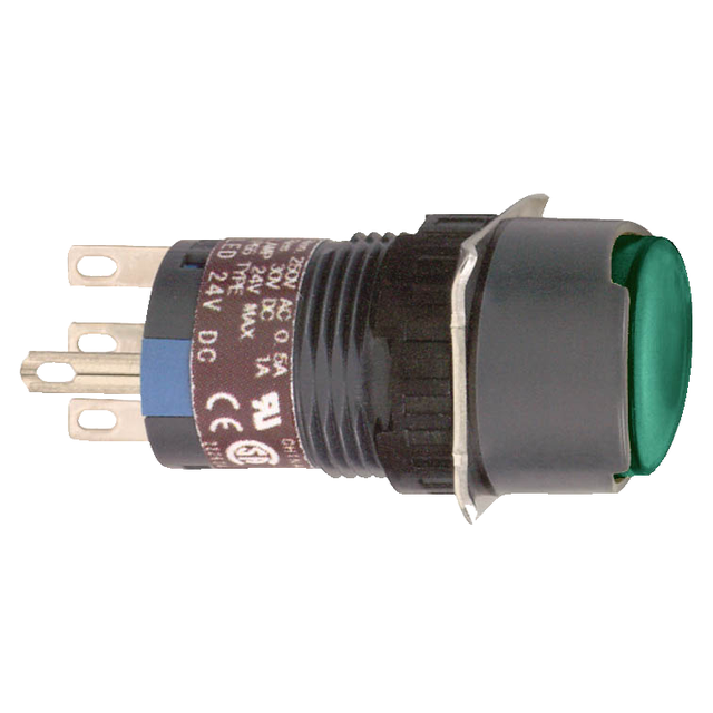 Harmony XB6 Przycisk Podświetlany Zielony Płaski 1 CO 24V DC 16mm Plastikowy XB6EAW3B1P Schneider