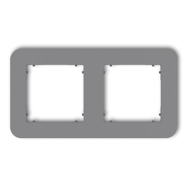 MINI Ramka uniwersalna podwójna zaokrąglona z tworzywa szary mat