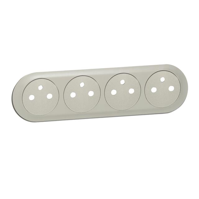 CELIANE - Plakietka płaska do gniazd 4 x 2P+Z zespolonego 16 A - 250 V~ tytanowa, Legrand
