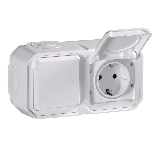 NOWE PLEXO - GNIAZDO SCHUKO 2X2P+Z POZIOME KOMPLET NATYNKOWY 16A-250V BIAŁE 069772L LEGRAND