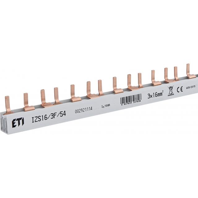 Szyna łączeniowa sztyftowa 3P 100A 16mm2 (54 mod.) IZS16/3F/54 (1m) 002921114 ETI