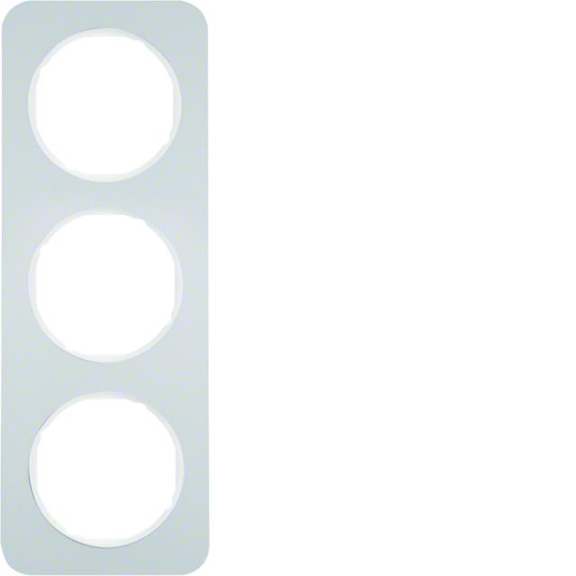 BERKER R.1 Ramka potrójna aluminium/biała 10132174 HAGER