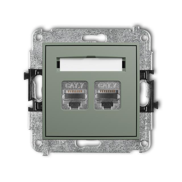 ICON Mechanizm gniazda komputerowego podwójnego 2xRJ45, kat. 7, ekranowany, 8-stykowy szałwiowy