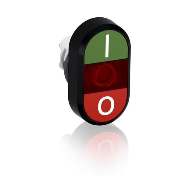 Przycisk podwójny I-0 czerwone pole podświetlany MPD2-11R