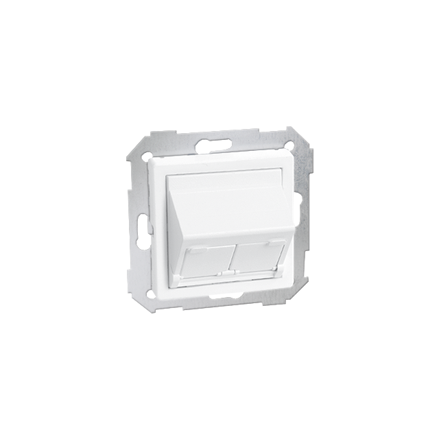 Simon 82 Pokrywa 2x gniazdo RJ45 skośna z żaluzjami . !Wymagane adaptery 2x75001-39 biały 82579-30 KONTAKT