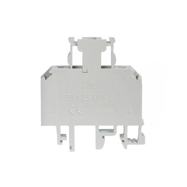 ZUB1-2.5 ,  Złączka szynowa gwintowa z bezpiecznikiem, 2,5 mm2, TS 35, 1 tor, szary